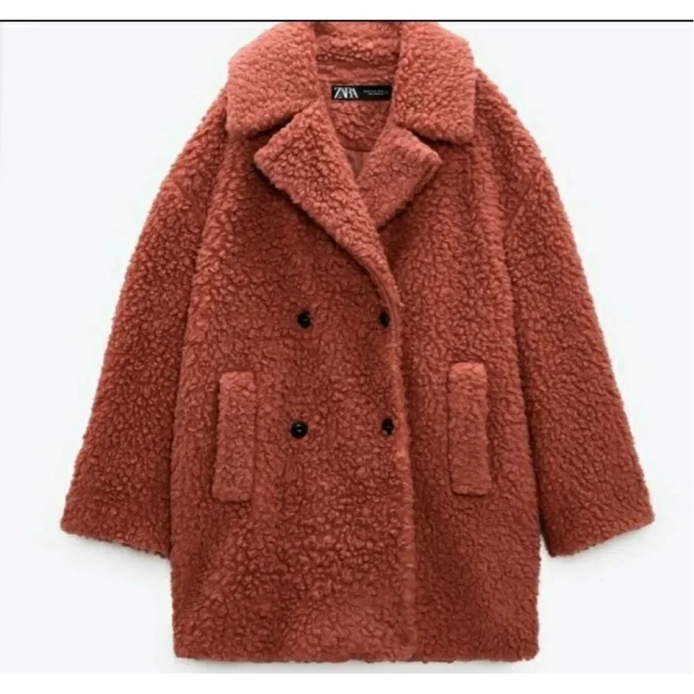 Zara Rust Teddy Coat - Picture 1 of 8
